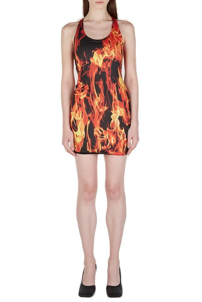 Vetements Flame-Printed Sleeveless Dress