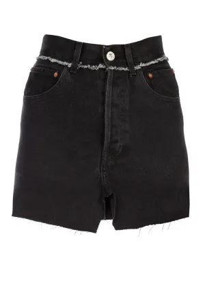 Vetements Frayed Edge Denim Mini Skirt
