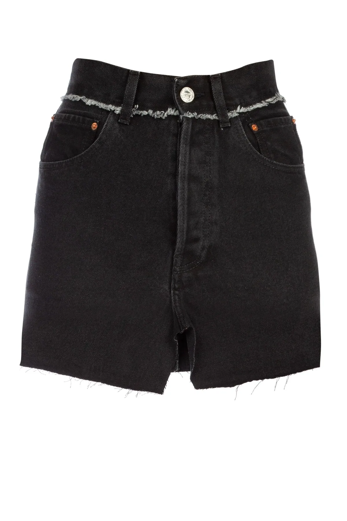 Vetements Frayed Edge Denim Mini Skirt