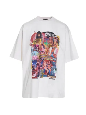 We11done Movie Collage Print Crewneck T-Shirt