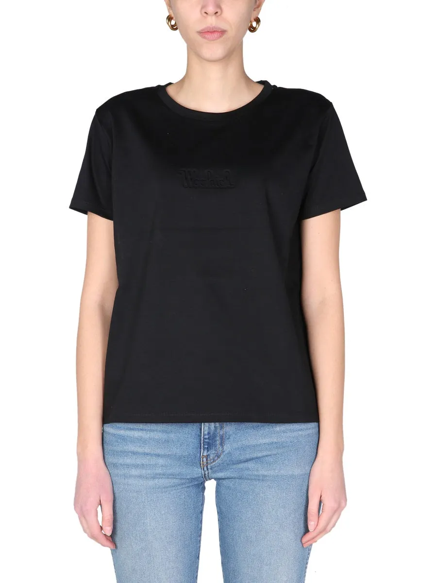 Woolrich Logo Debossed Crewneck T-Shirt