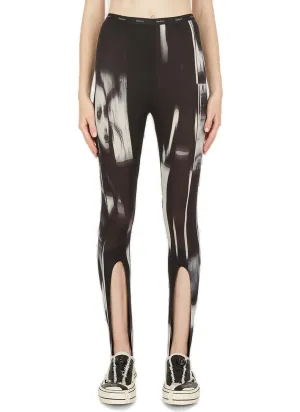 Yohji Yamamoto Graphic Printed Open-Front Leggings