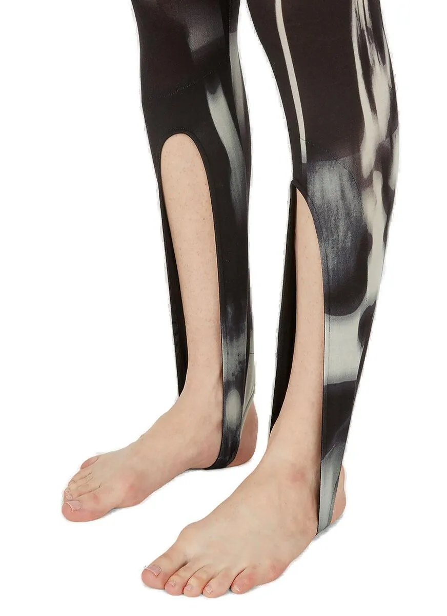 Yohji Yamamoto Graphic Printed Open-Front Leggings