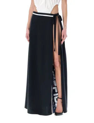 Y/Project X FILA High Waist Logo Printed Maxi Skirt