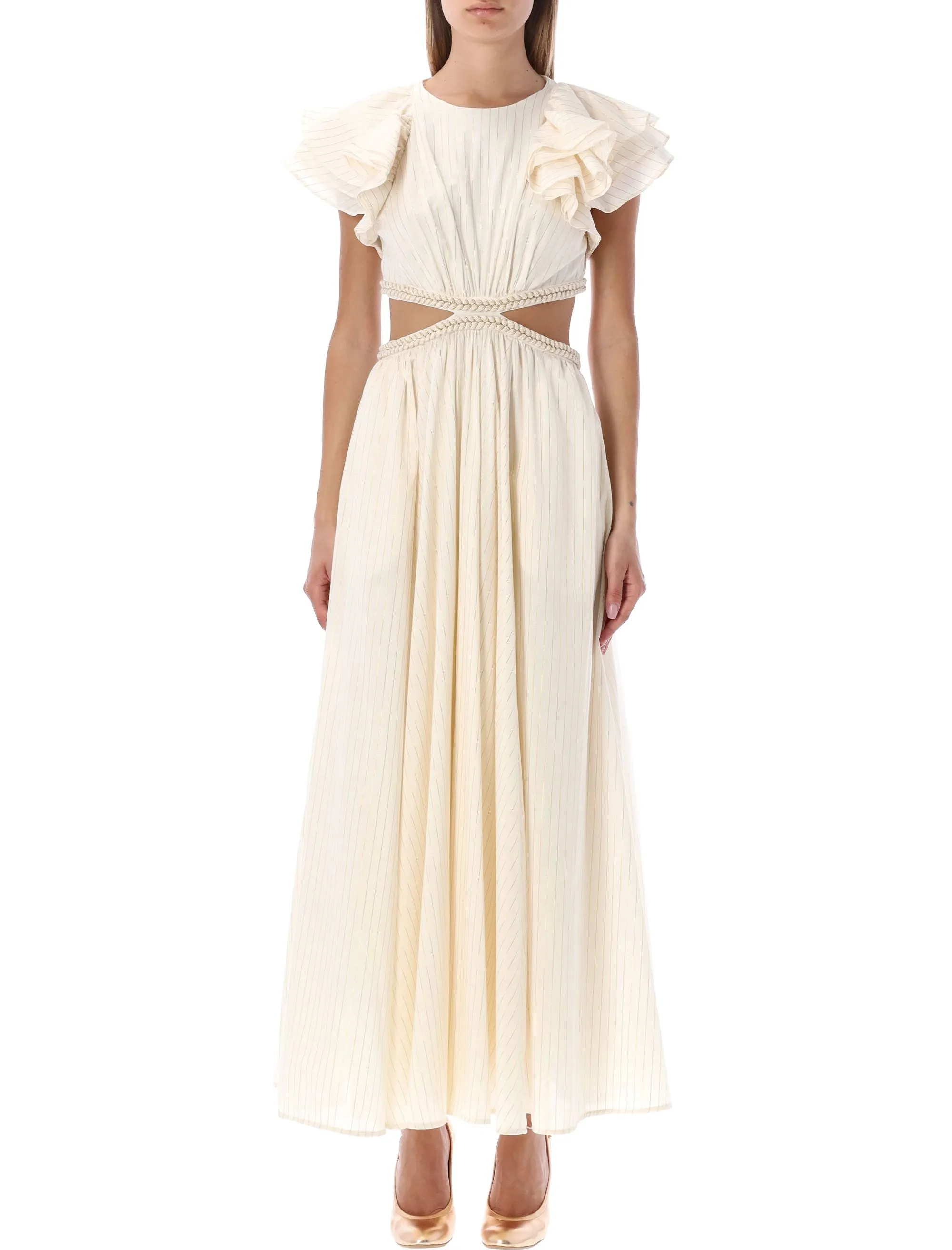 Zimmermann Anneke Cut Out Midi Ruffle Dress