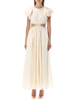 Zimmermann Anneke Cut Out Midi Ruffle Dress