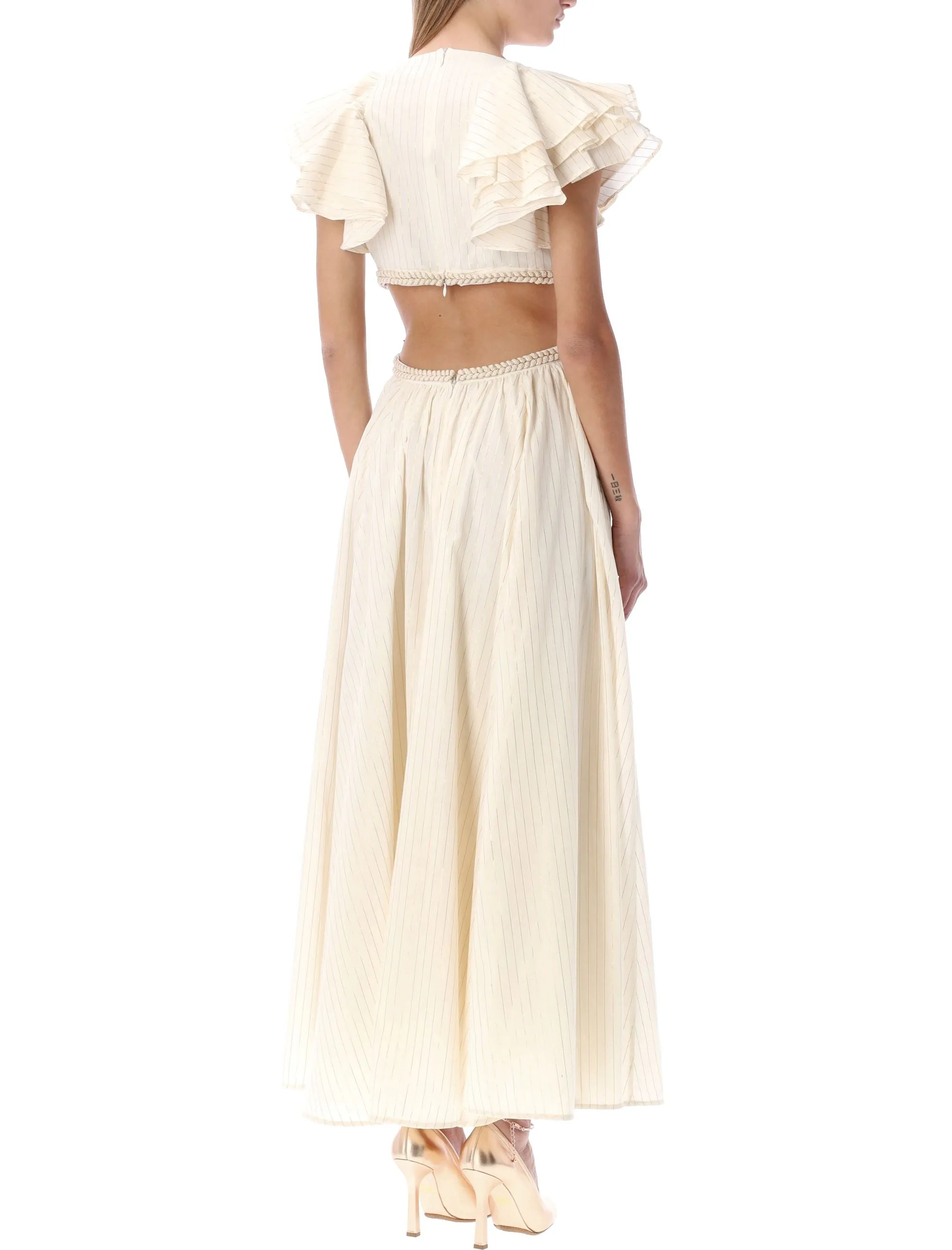 Zimmermann Anneke Cut Out Midi Ruffle Dress