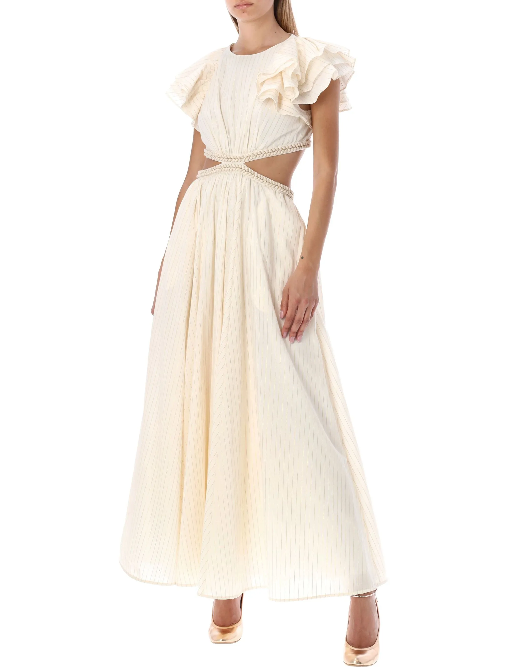 Zimmermann Anneke Cut Out Midi Ruffle Dress